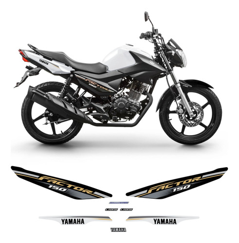 Kit Completo Adesivos Yamaha Ybr Factor 150 2019 Ed Branca