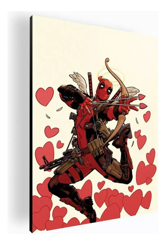 Cuadro Poster Marvel Deadpool Cupido 30x42 Mdf