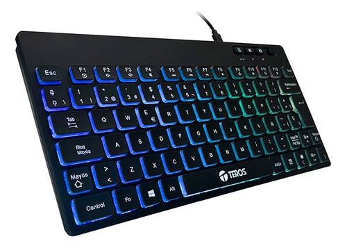 Teclado Inalambrico Teros Te-4066g, Iluminación Rgb Backlit