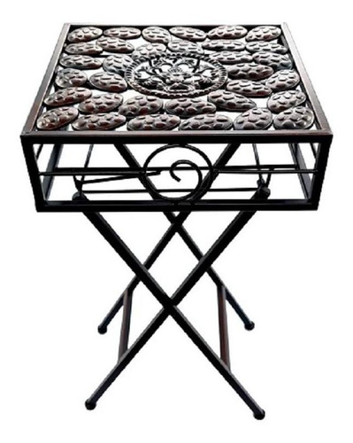 Imagen 2 de 2 de Mesa Esquinero Vintage De Metal Plegable / Runn