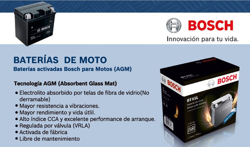 Imagen 3 de 9 de Bateria Bosch Btx5l Mtz6s Gel Ytx5lbs -