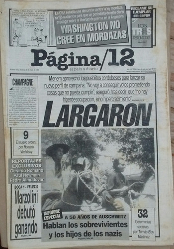 Diario Página 12 22/01/1995 Almodóvar Auschwitz G Romano