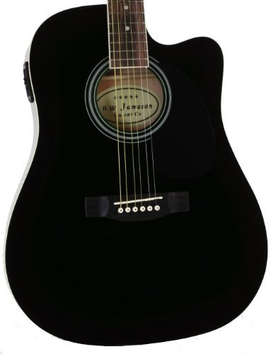 Guitarra Eléctrica Acústica Negra Del Tamaño Completo