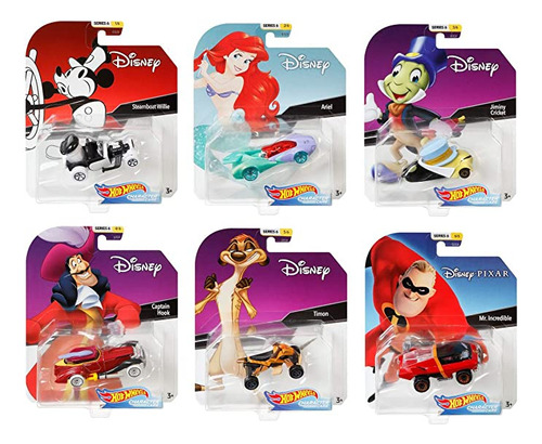 Hot Wheels Juego De 6 Autos De Personajes Disney/pixar, Ser.