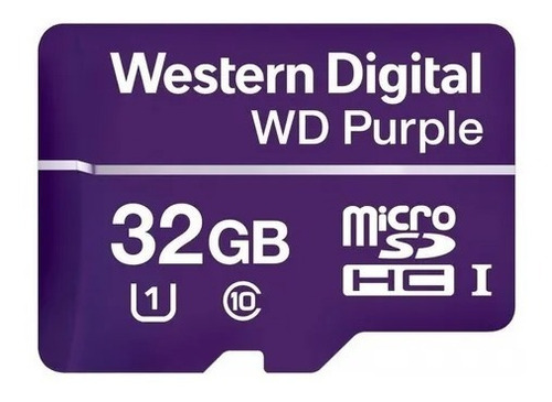 Imagen 1 de 3 de Memoria Micro Sd Sdxc 32gb Wd Purple Surveillance Clase 10!!