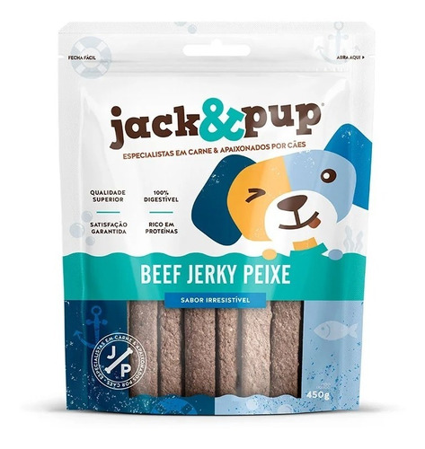 Petisco Bife 100% Natural Jack & Pup Peixe 450 Gr P/ Cães