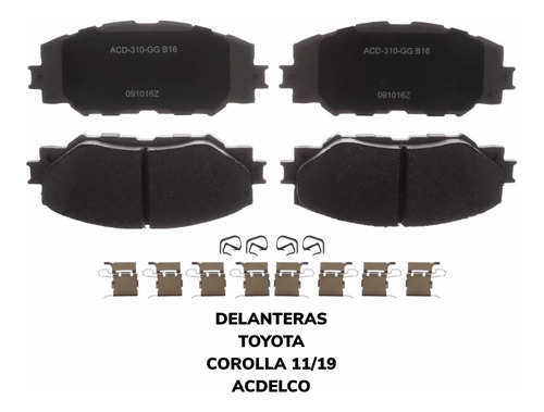 Pastillas De Freno Delanteras Acdelco Toyota Corolla 11/19