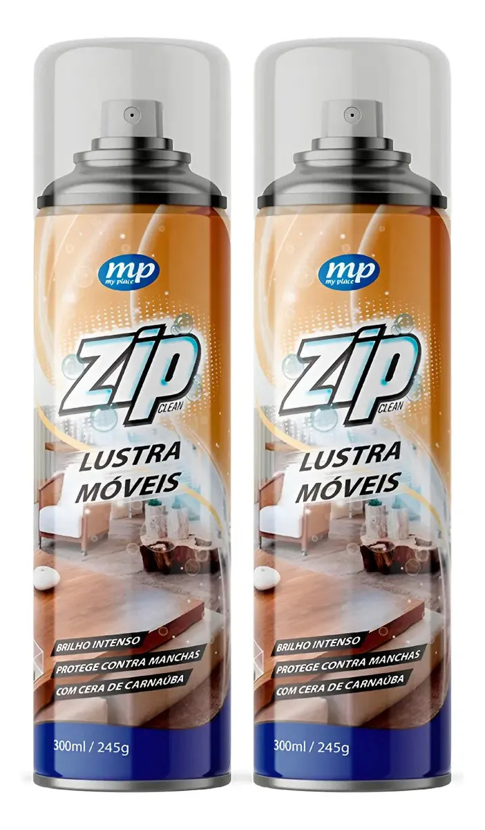 2un Spray Lustra Móveis Zip 300ml Limpeza E Brilho Intenso