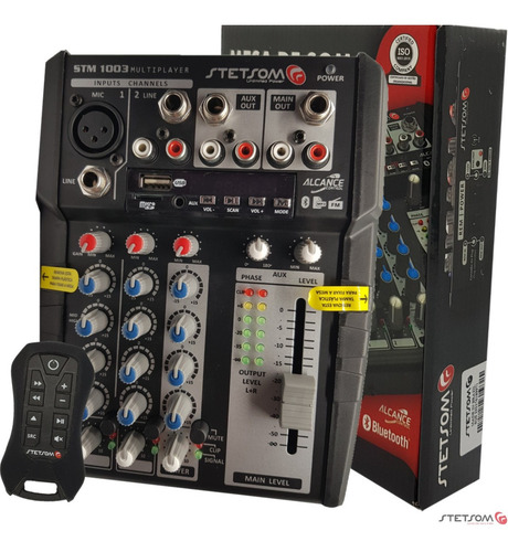 Imagem 4 de 5 de Mesa De Som Automotivo Stm1003 3 Canais Multiplayer 12v