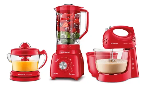 Kit Liquidificador Espremedor E Batedeira - Kt-202-r Mondial