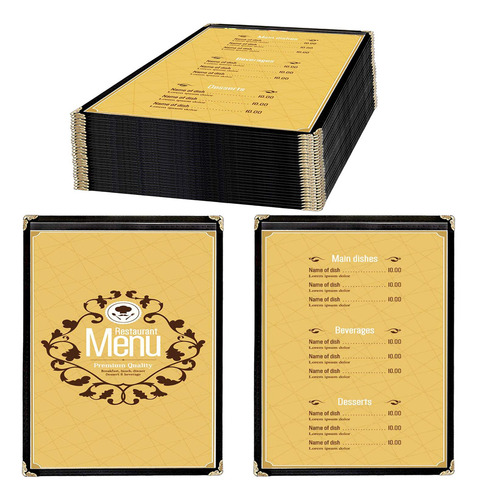 Paquete De 25 Fundas Para Menus - Una Sola Pagina, Se Ada...