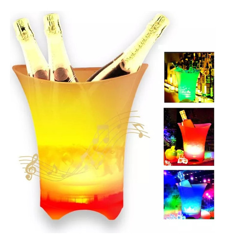 Hielera Parlante Cubetera Led Bluetooth Grande 7l Musical