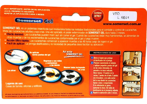 Imagen 3 de 7 de Jeringa Mata Cucarachas Gel 6g Somerset Suprabond