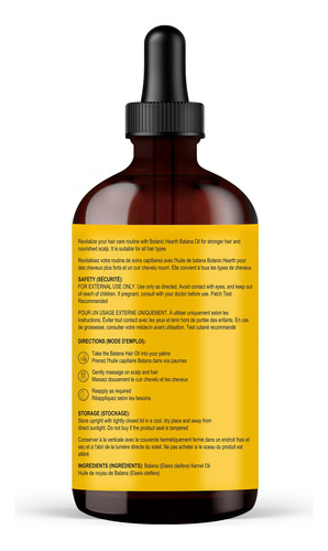 Aceite Botanic Hearth De Batana Cruda Para El Crecimiento De