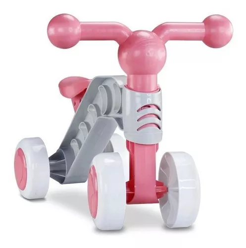 Triciclo Infantil Meninas Gatinha Som Luz 2 Em 1 Com Pedal