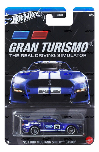 Hot Wheels Gran Turismo Ford Mustang Shelby Gt500 4/5 2024 Color Azul