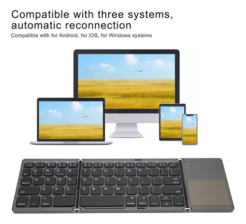 Teclado Plegable Inalámbrico Touchpad Mk-1008