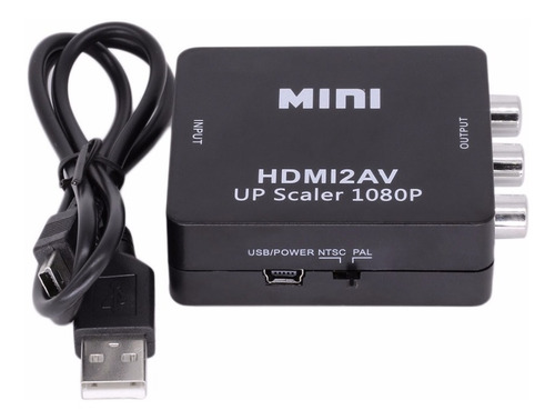 Imagem 4 de 10 de Conversor Hdmi Rca Av Video Composto Tv Tubo Monitor Xbox Pc