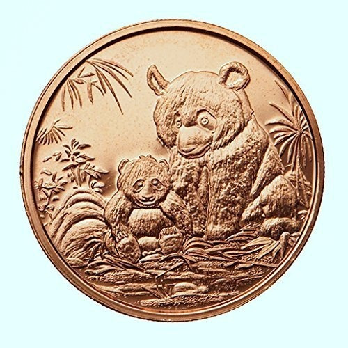 10 China Panda 1 Oz .999 Rondas De Monedas De Cobre Puro En