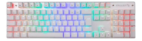 Fallen Ace Teclado Gamer Mecânico Rgb Switch Blue Cor Branco