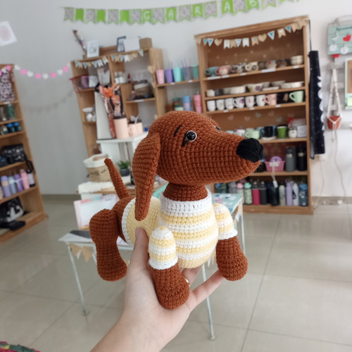 Amigurumi Perro Salchicha - Muñeco Tejido A Mano Crochet