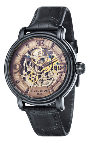 Reloj De Pulsera Earnshaw Hombre Longcase Elegante Correa Stormy Black