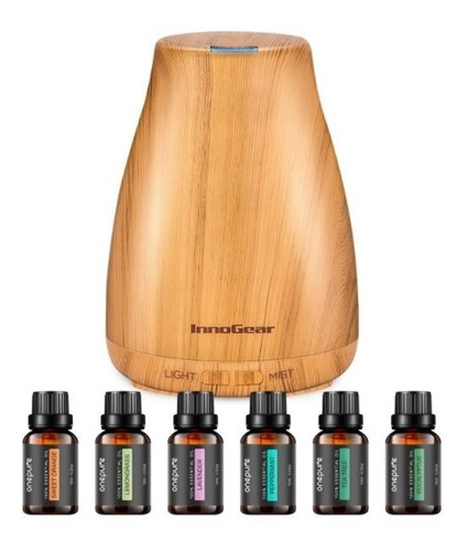 Set Difusor Humidificador+6 Aceites Esenciales Certificados