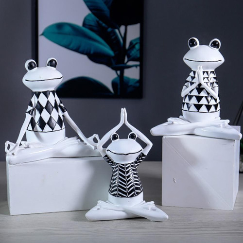 Estatua De Resina Meditation Frog Yoga