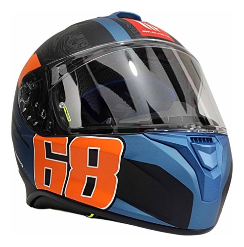 Casco Integral Mt Targo Pro Welcome Naranja Flour Aolmoto