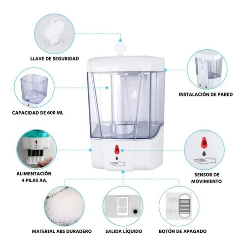 Imagen 4 de 10 de Automatico Dispensador Despachador Gel Antibacterial Jabon