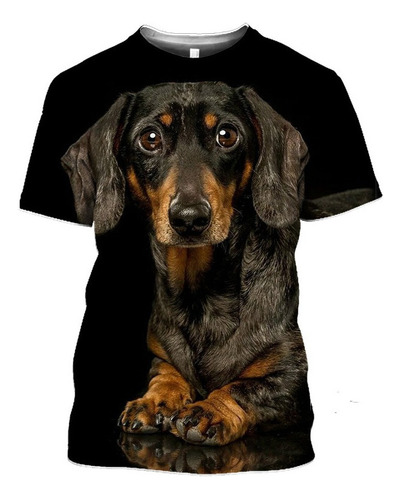 2024 Camiseta Con Estampado De Perro Salchicha En 3d