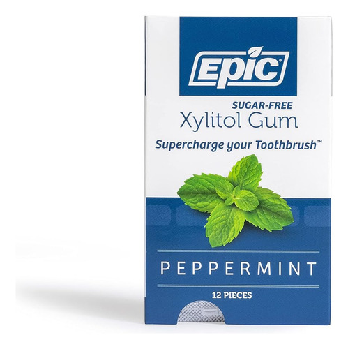 Epic Gum Sin Aspartame 100% Xylitol Menta Sin AzĂșcar 12 Pack
