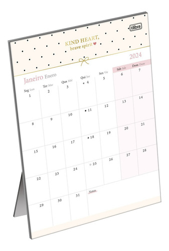 Calendário De Mesa Planner Mensal West Village Tilibra Cor da capa Branco