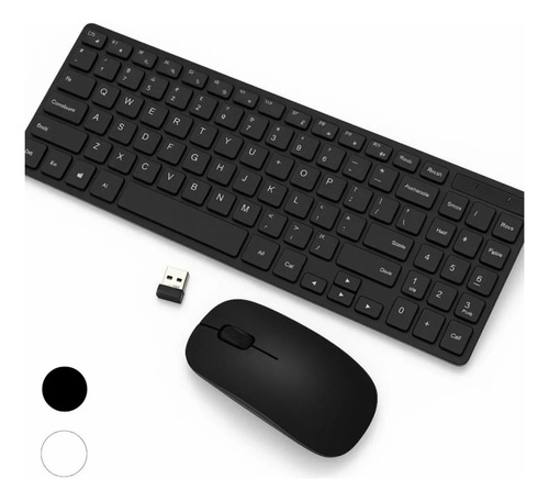 Kit Teclado E Mouse Sem Fio Piracomp Usb Slim Cor Preto 2.4g
