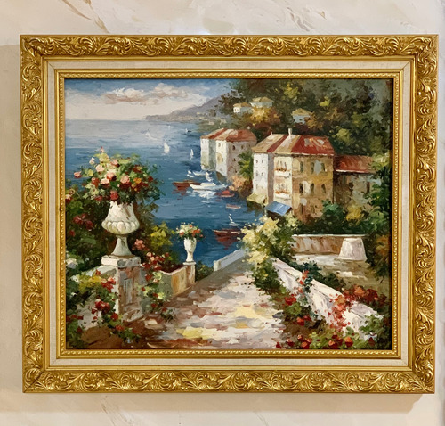 Cuadros Pintura Al Óleo Con Marco Dorado !! Oferta!!