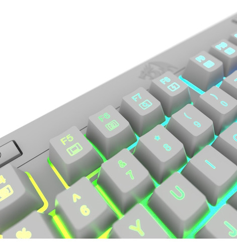Imagen 5 de 6 de Teclado Gamer Redragon Shiva K512w Rgb Qwerty Español Latinoamérica Color Blanco Con Luz Rgb