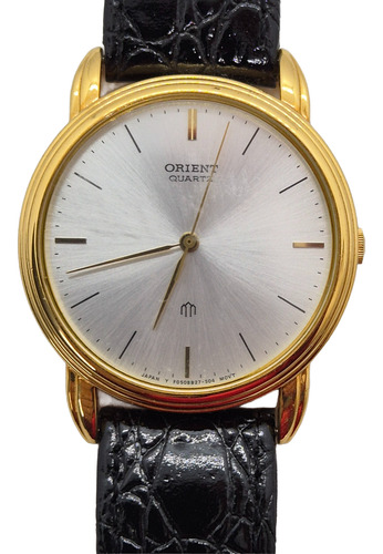Reloj Orient H Cuarzo Enchapado Oro Con Cuero Negro Enchapado Negro O Blanco
