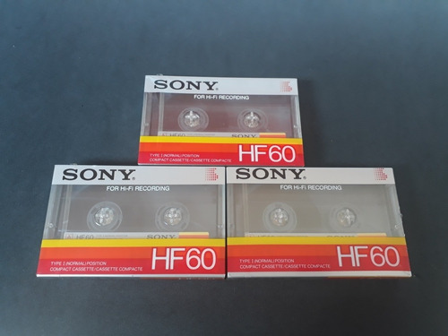 Lote 3 Fita Cassete Sony Hf-60 Min Virgens 