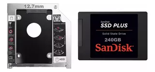 Ssd 240gb Sandisk Plus Sata3 + Adaptador Caddy 12,7mm Note