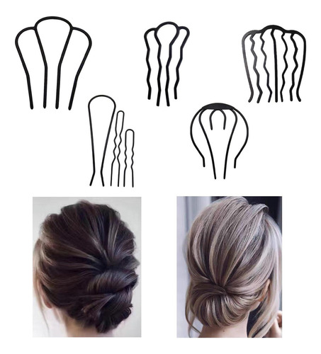 7 Peines Laterales Para Cabello Francés, Alfileres Para Moño