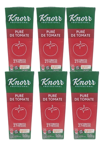 Puré De Tomate Knorr Professional X 1020 Gr ( Pack X 6 Unid)