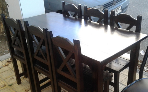 Imagen 4 de 5 de Juego Comedor 6 Sillas, En Madera Nacional Lustrado
