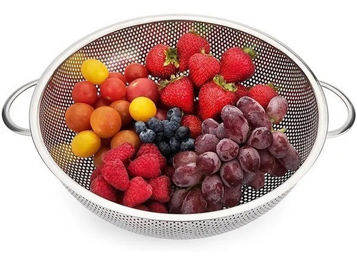 Colador Escurridor De Cocina Acero Inoxidable Con Base 22cm
