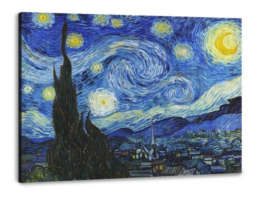 Cuadro La Noche Estrellada - V. Van Gogh. Cuadro Canvas.