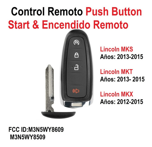 Control Remoto Lincoln Mks Mkt Mkx 2013-2015 Smart 