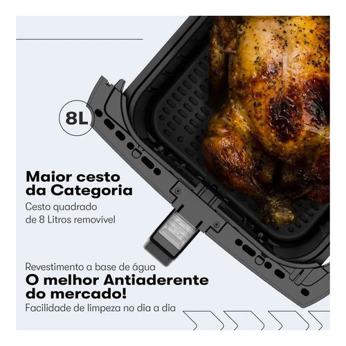 Fritadeira Air Fryer Itatiaia 8 Litros Preta Afita1003 127