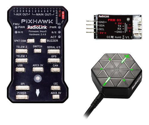 Pixhawk Controlador De Vuelo 2.4.8 32 Bits, Módulo M8n Gps S