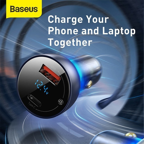 Cargador Celular Para Auto Duo Usb A Usb C Carga Rápida 65w