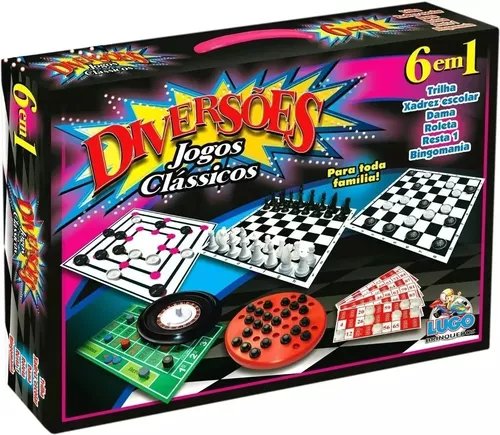 Kit Jogos De Tabuleiro Xadrez + Dama + Trilha