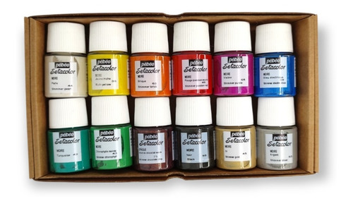 Imagen 2 de 5 de Set 12 Pinturas Para Tela Setacolor 20ml Pebeo